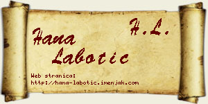 Hana Labotić vizit kartica